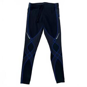 CW-X Mens Black StabilyX Joint Support Compression Tights Core Knees Size Large